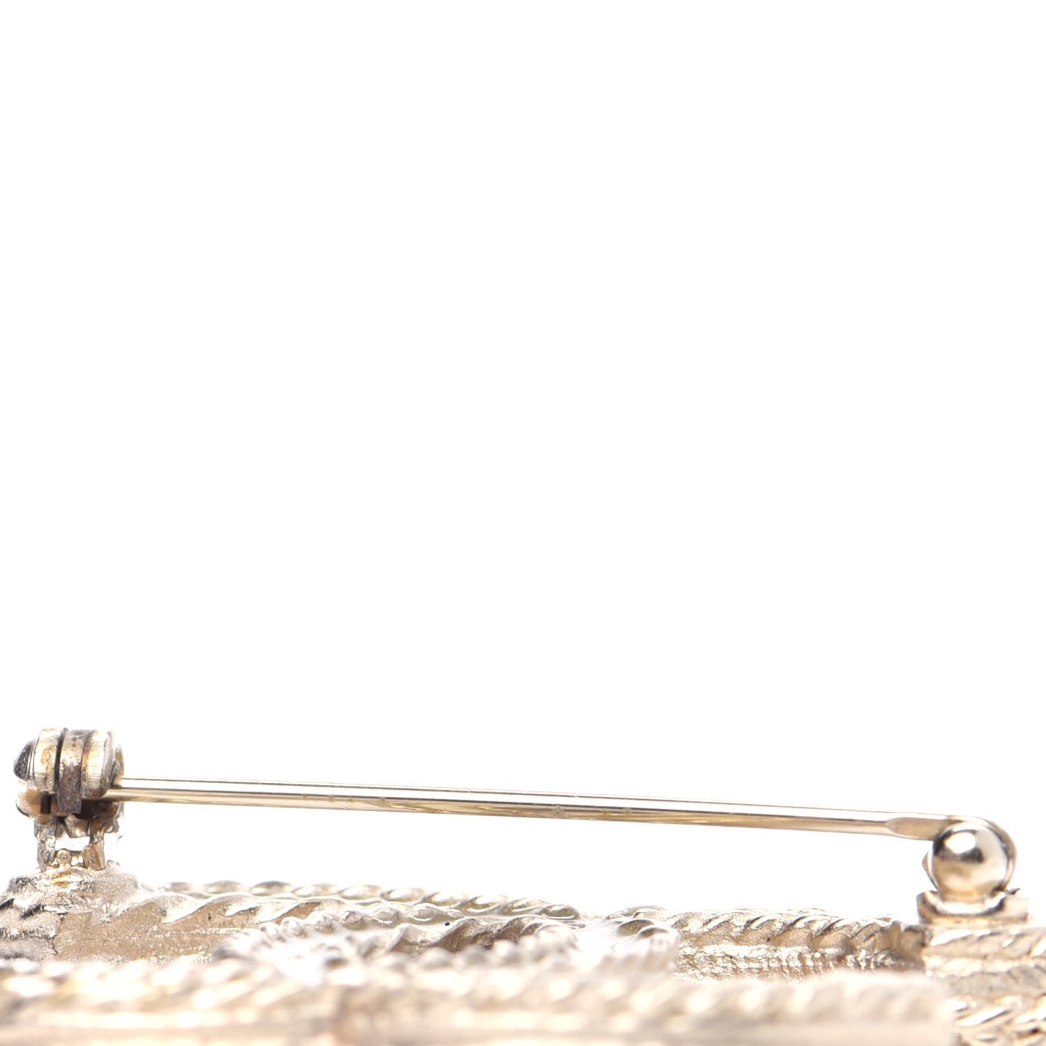 Chanel Crystal CC Brooch Pin Light Gold 4 of 8