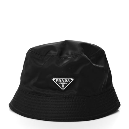 Prada Re-Nylon Metal Triangle Logo Womens Bucket Hat XL Black 2 of 7