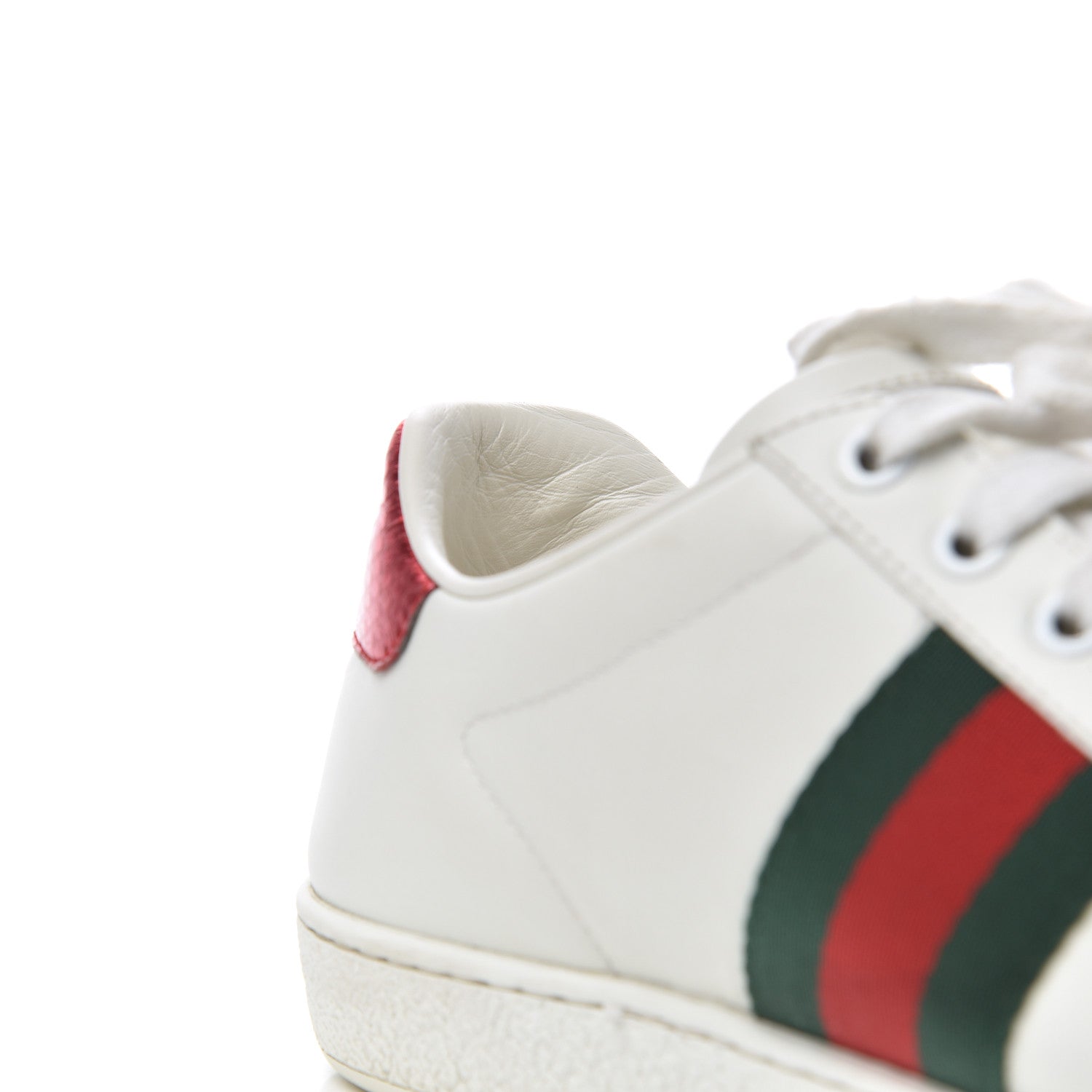 Gucci Calfskin Web Bee Embroidered Womens Ace Sneakers 38 White Green 14 of 25