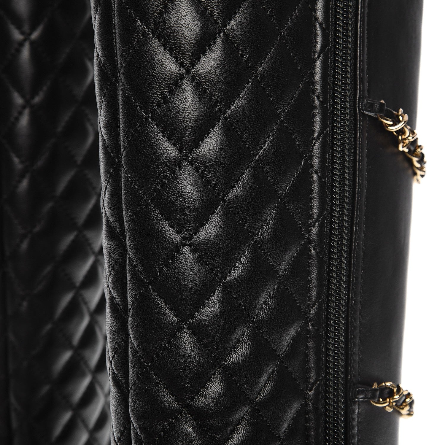 Chanel Lambskin Patent Calfskin Chained High Boots 37 Black 9 of 10