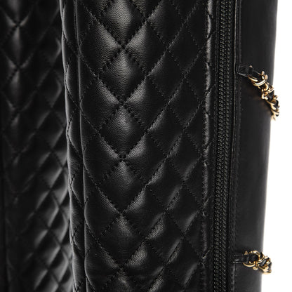 Chanel Lambskin Patent Calfskin Chained High Boots 37 Black 9 of 10