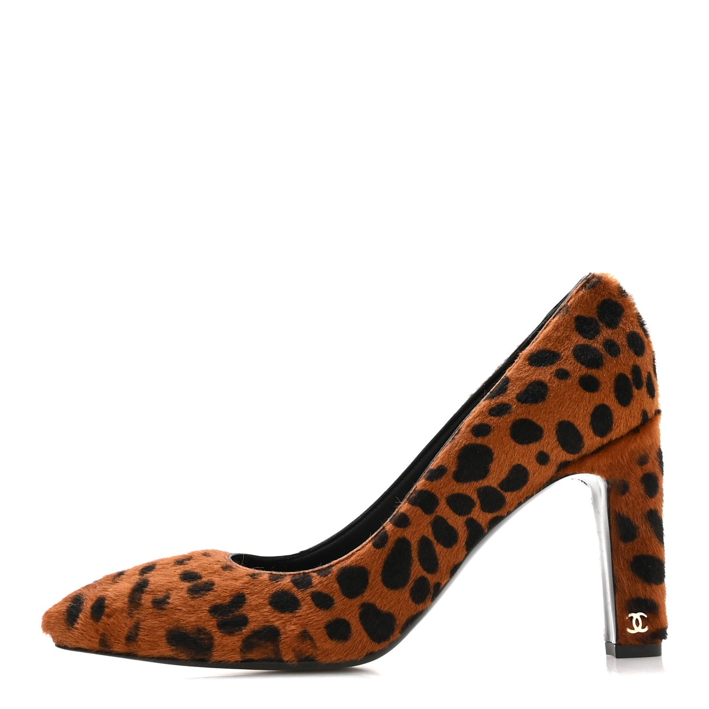 Pony Hair Lambskin Pumps 40 Brown Black