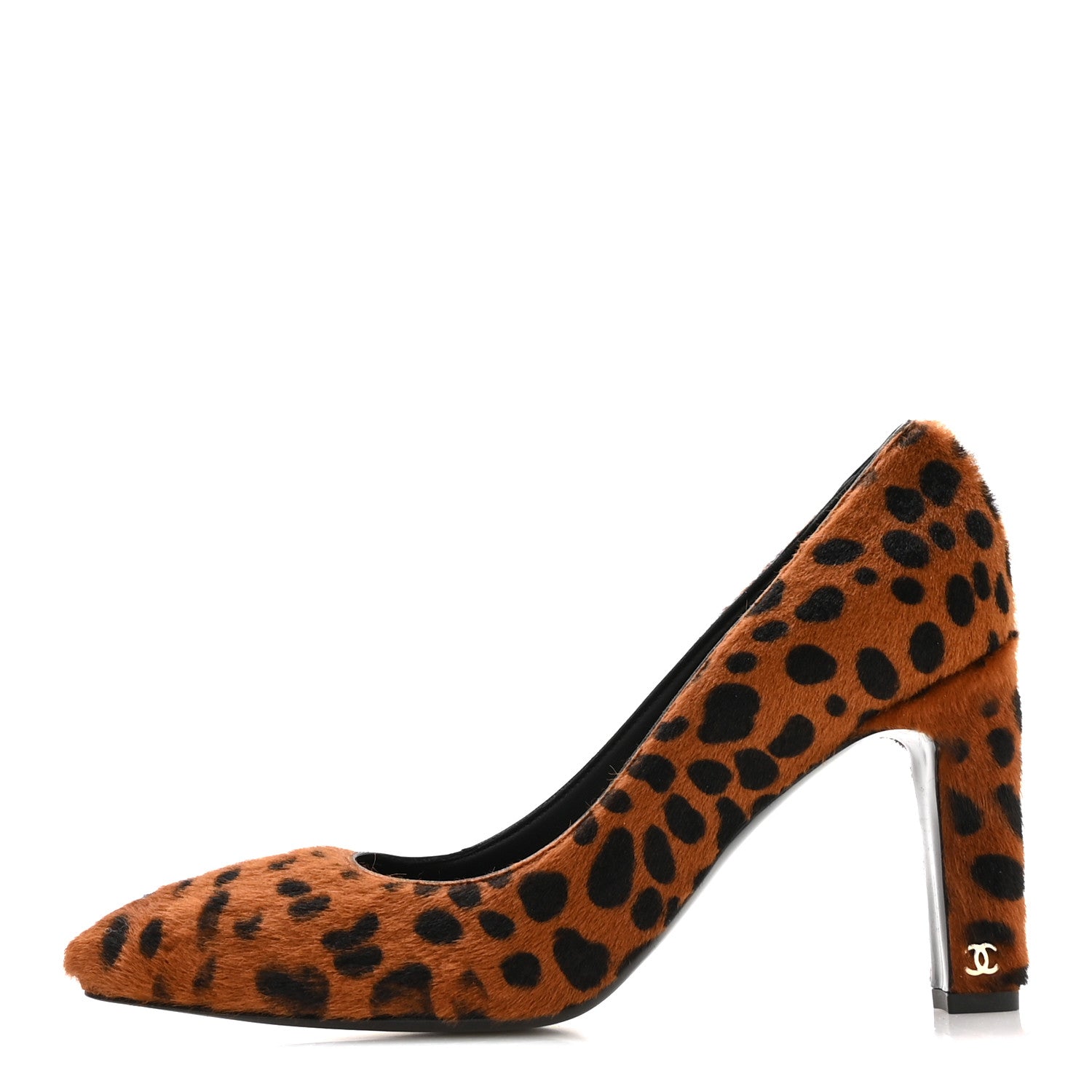 Chanel Pony Hair Lambskin Pumps 40 Brown Black 1 of 9