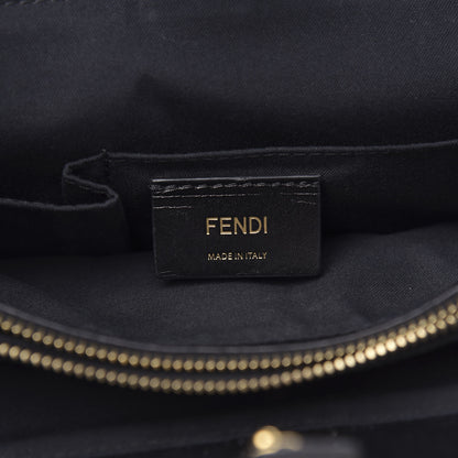 Fendi Nappa Crocodile Trapuntata Medium 2Jours Tote Black 7 of 16