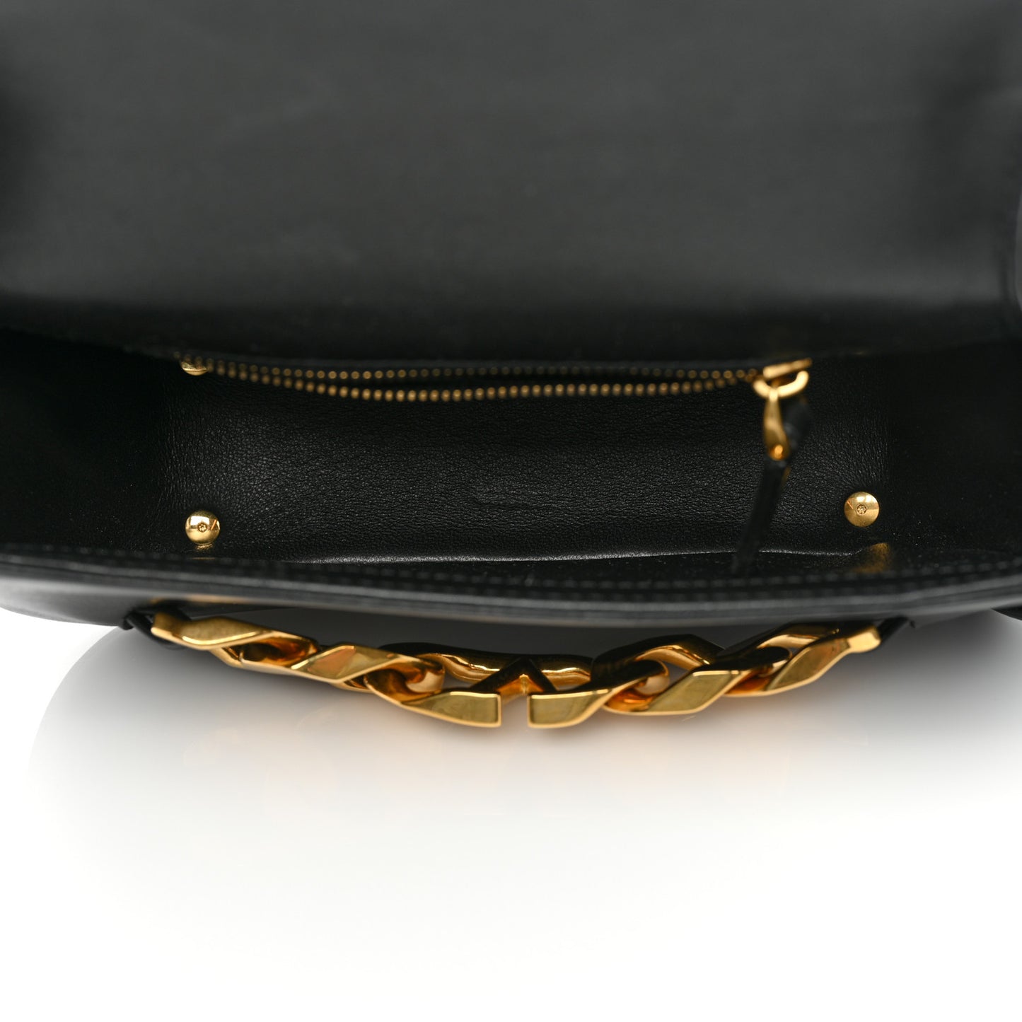 Calfskin Small Vlogo Chain Shoulder Bag Black