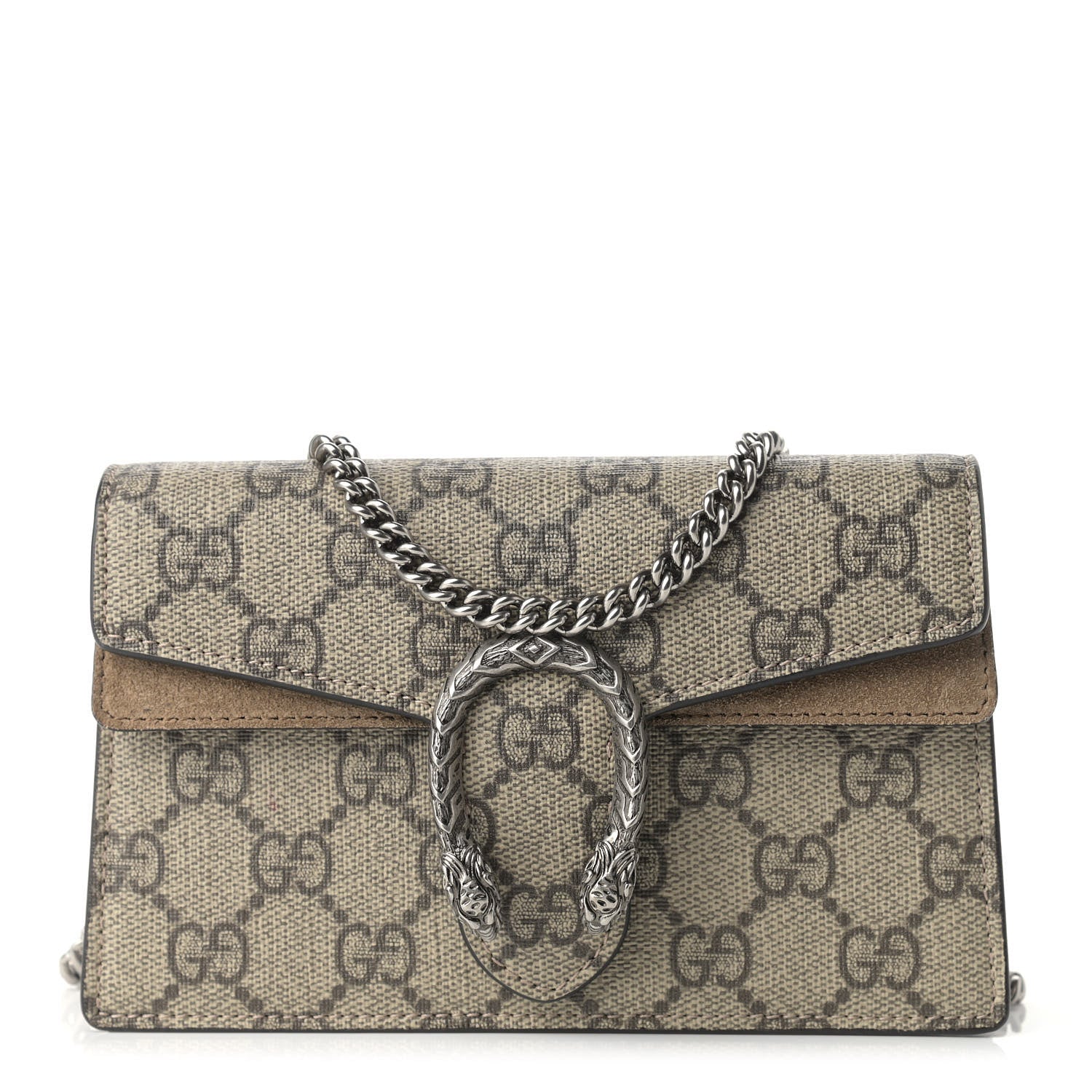Gucci GG Supreme Monogram Super Mini Dionysus Shoulder Bag Taupe 2 of 15