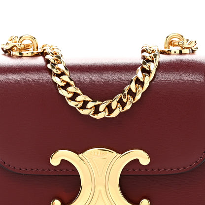 Celine Shiny Calfskin Mini Chain Claude Burgundy 8 of 10