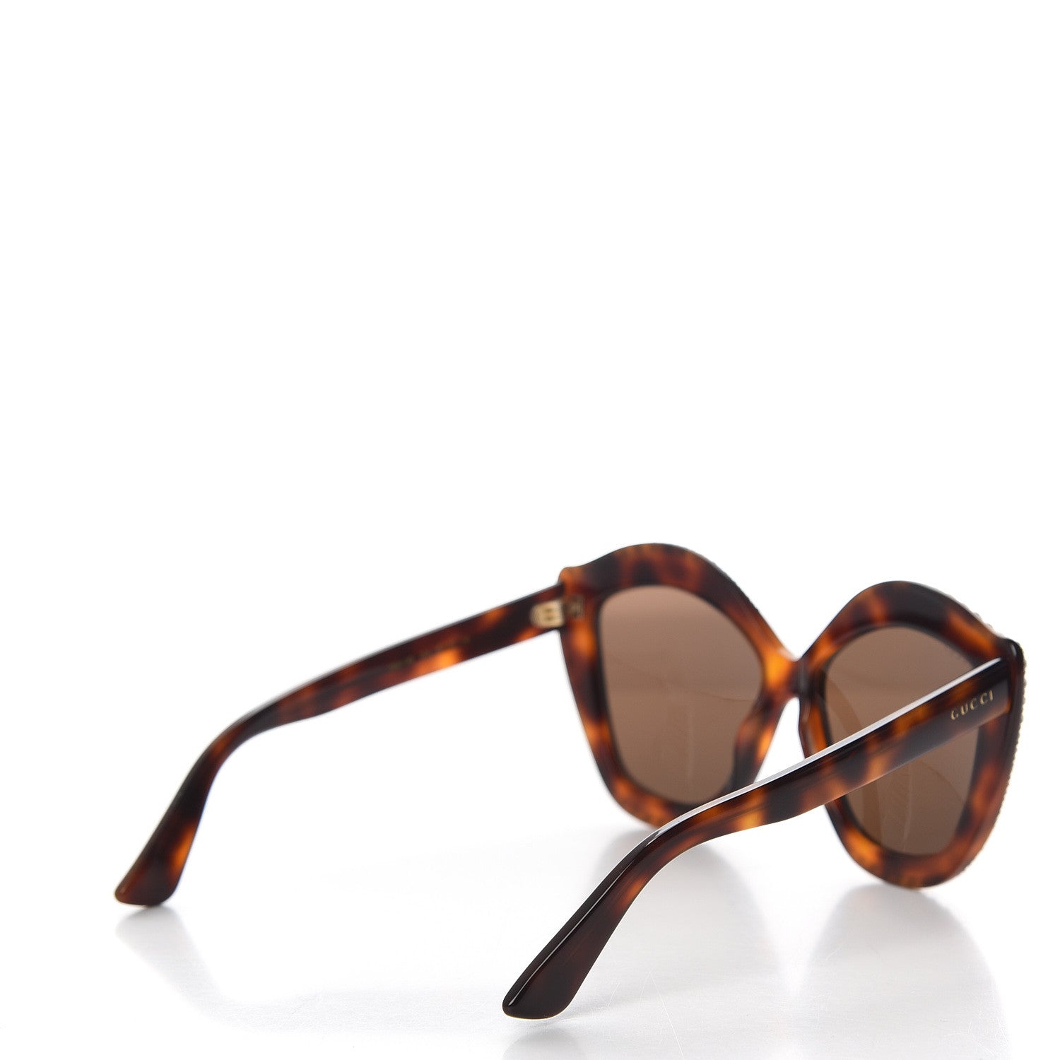 Gucci Crystal Cat Eye GG0118S Sunglasses Havana Brown 4 of 7