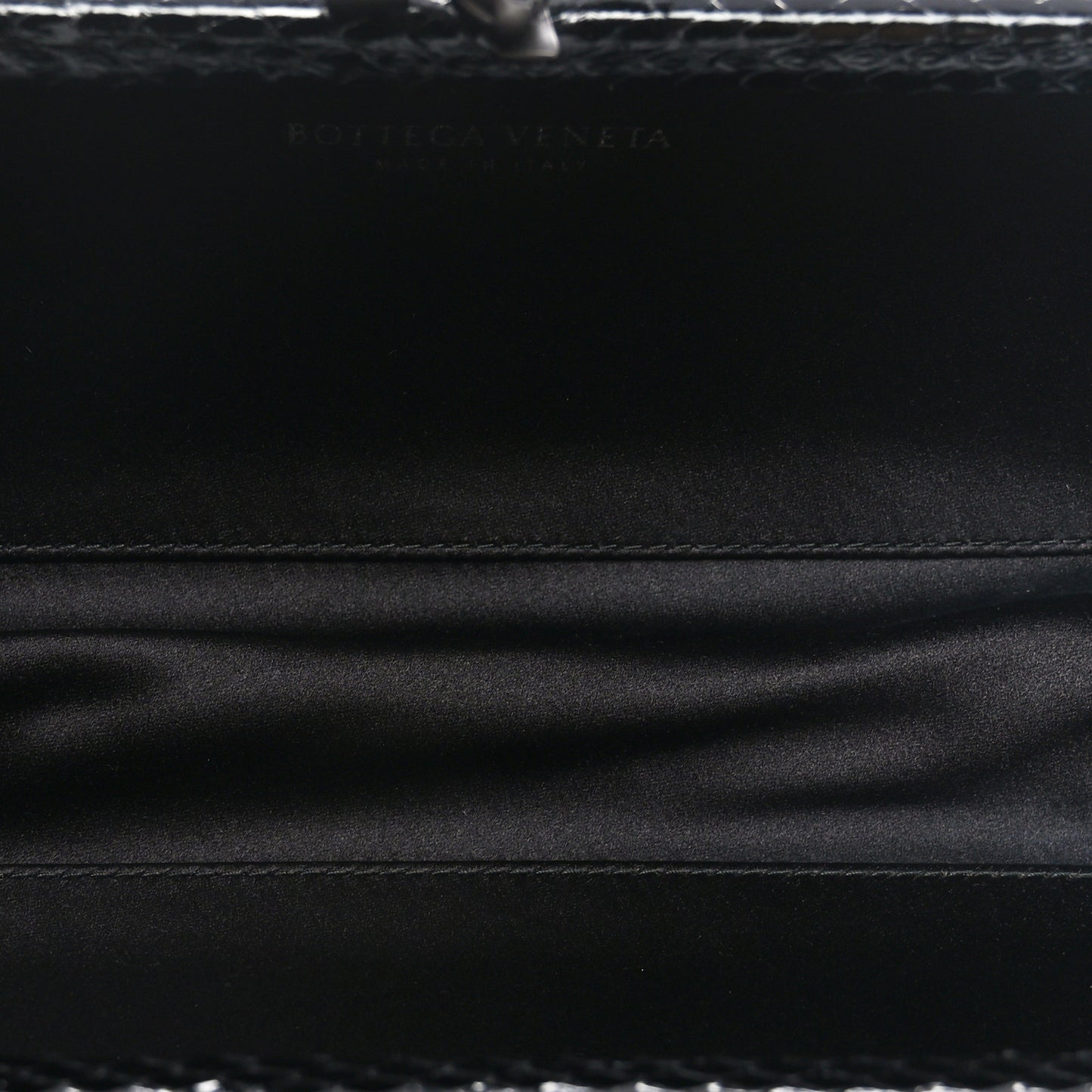 Satin Ayers Intreccio Impero Stretch Knot Clutch Black