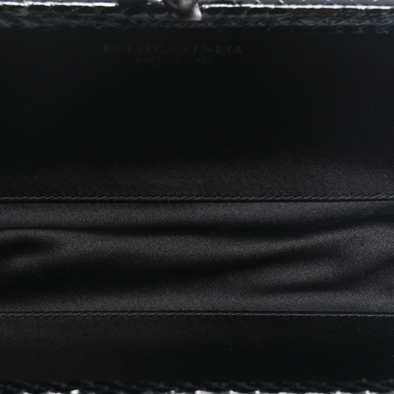 Bottega Veneta Satin Ayers Intreccio Impero Stretch Knot Clutch Black 5 of 9