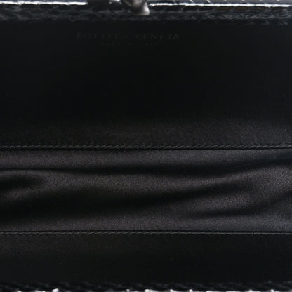Bottega Veneta Satin Ayers Intreccio Impero Stretch Knot Clutch Black 5 of 9