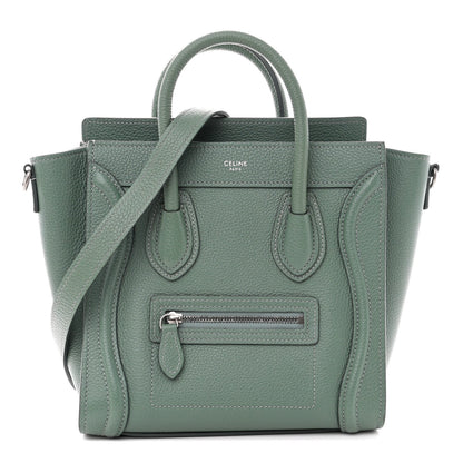 Celine Drummed Calfskin Nano Luggage Celadon 1 of 14