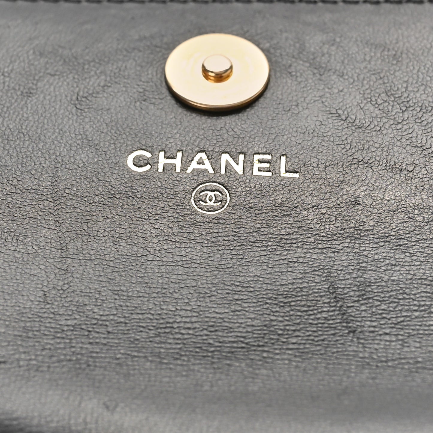 Lambskin Enamel Quilted Pending CC Flap Belt Bag Black