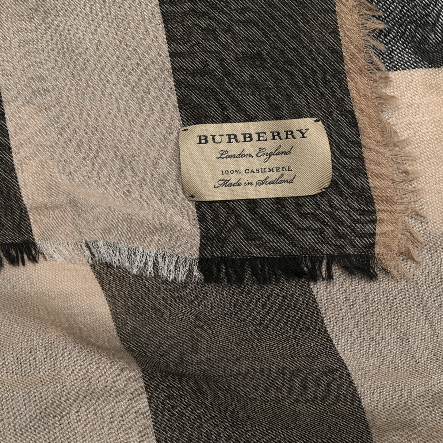 Cashmere Mega Check Lightweight Scarf Camel