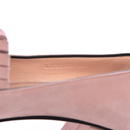 Gucci Kid Scamosciato GG Marmont Fringe 50mm Loafer Pumps 40 Crystal Pink 6 of 10