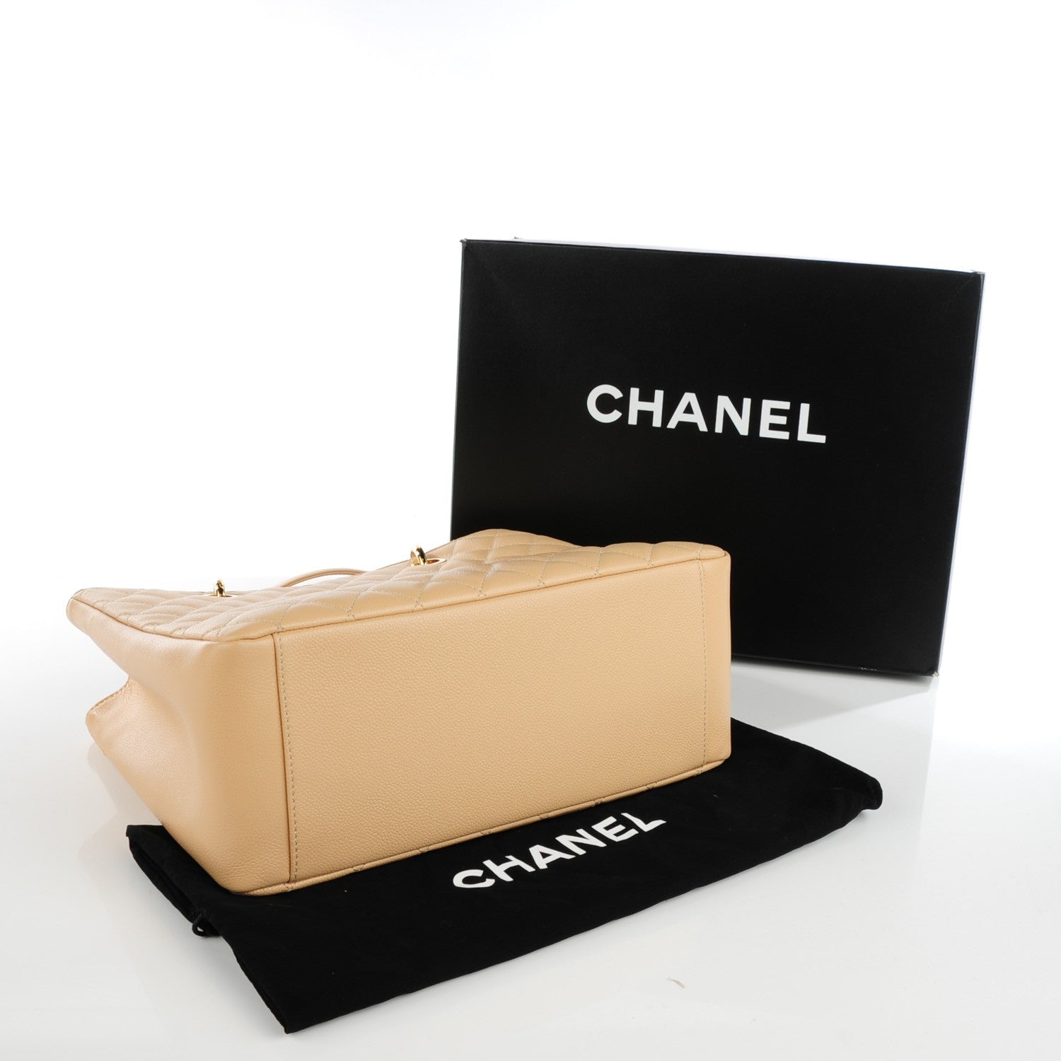 Chanel Caviar Quilted Grand Shopping Tote GST Beige Clair 4 of 7