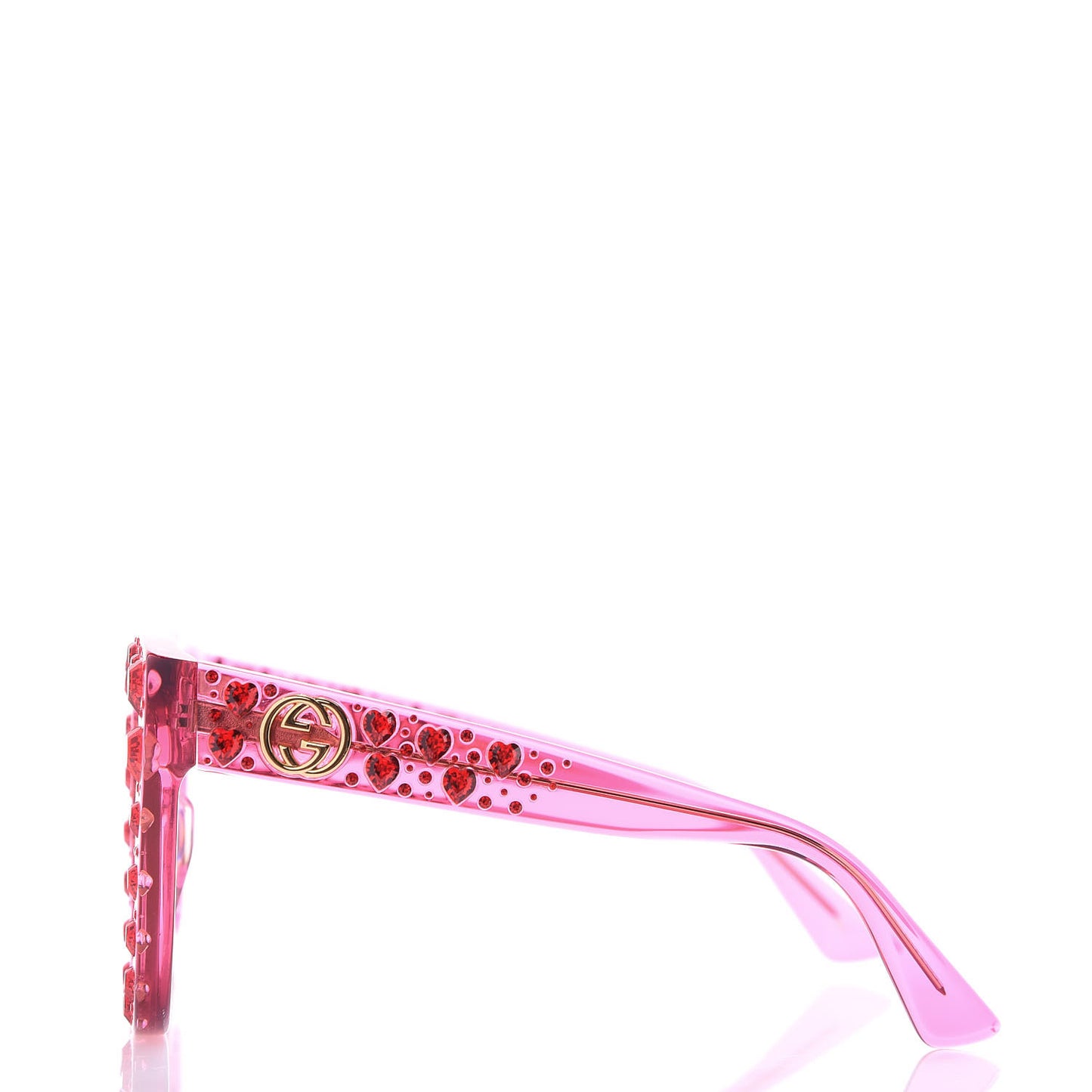 Acetate Crystal Heart GG0116S Sunglasses Fuchsia