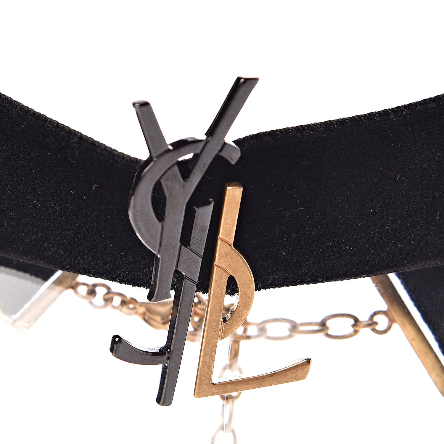 Saint Laurent Velvet Monogram Choker Black 4 of 5