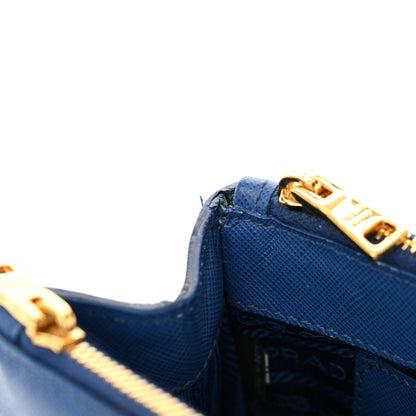Prada Saffiano Lux Micro Galleria Double Zip Tote Azzurro 14 of 14