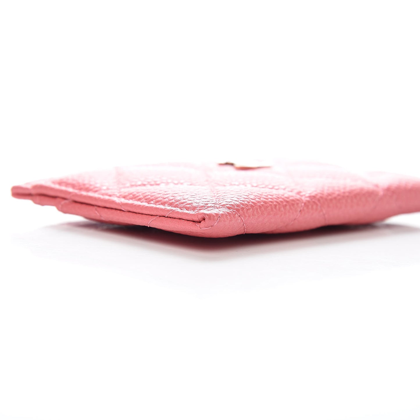 Caviar Quilted Card Holder Pink