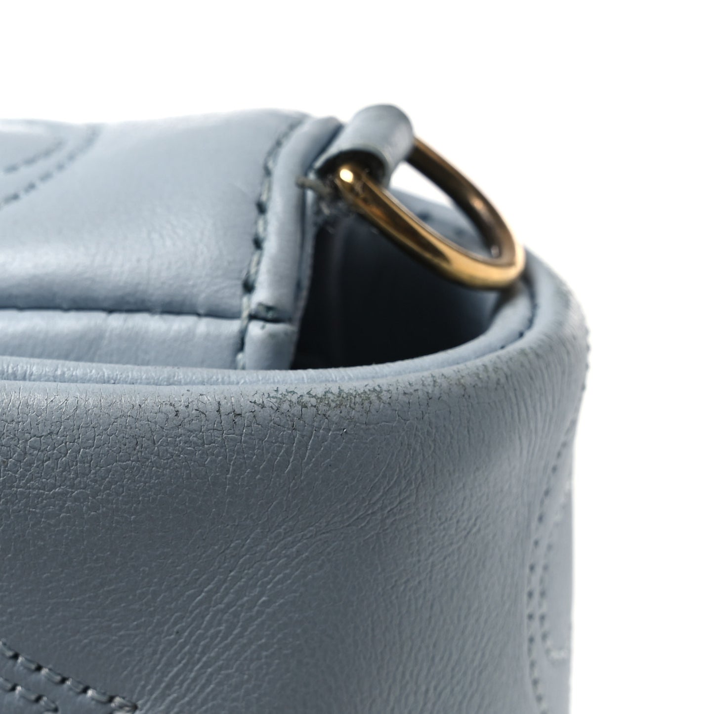 Calfskin Bubblegram Wallet On Strap Ice Blue