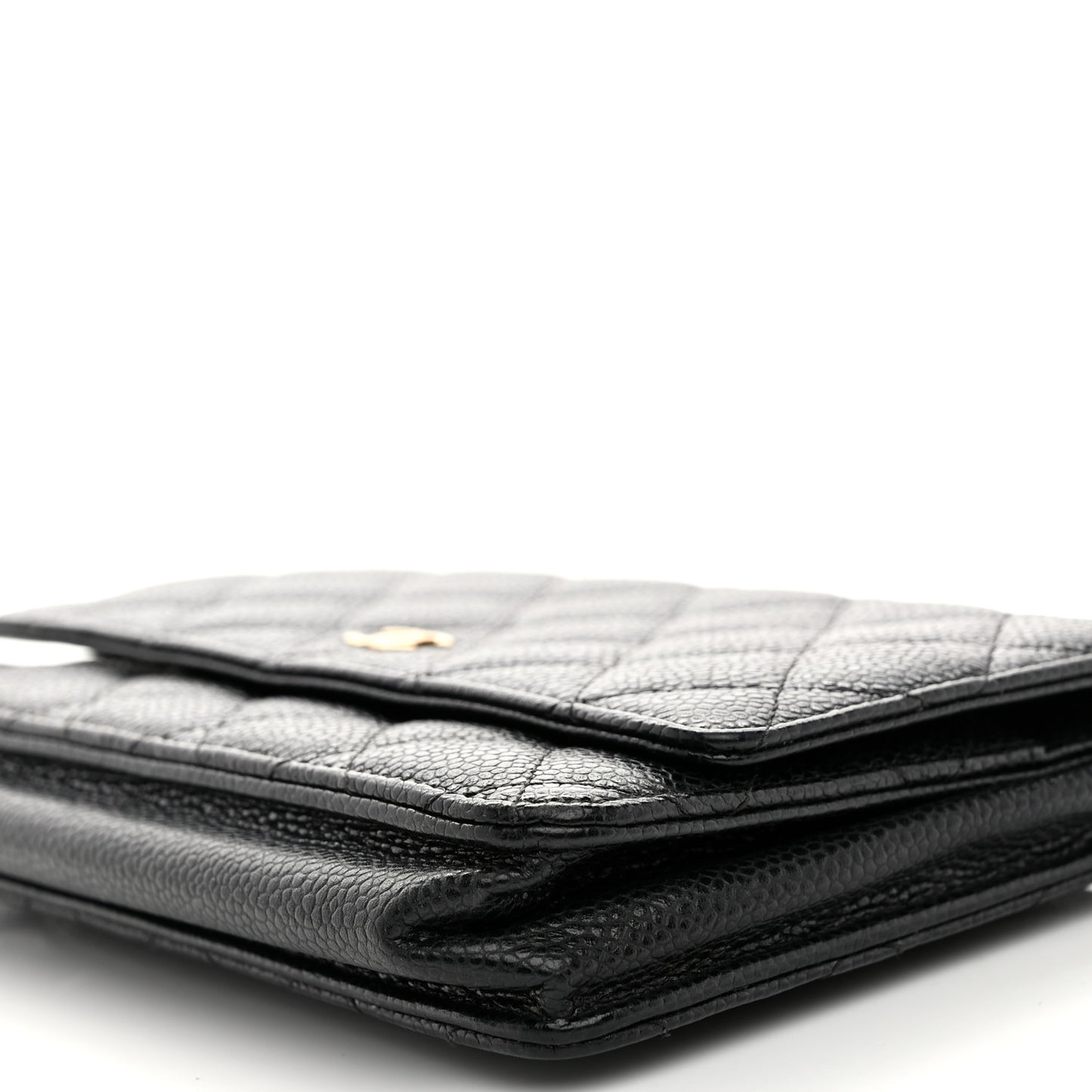 Caviar Quilted Wallet on Chain WOC Black