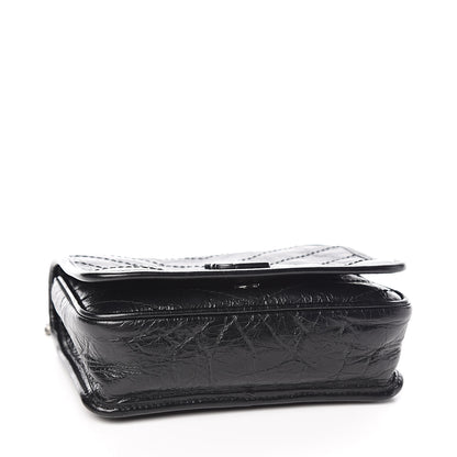 Saint Laurent Crinkled Calfskin Matelasse Monogram Niki Chain Wallet Black 4 of 10