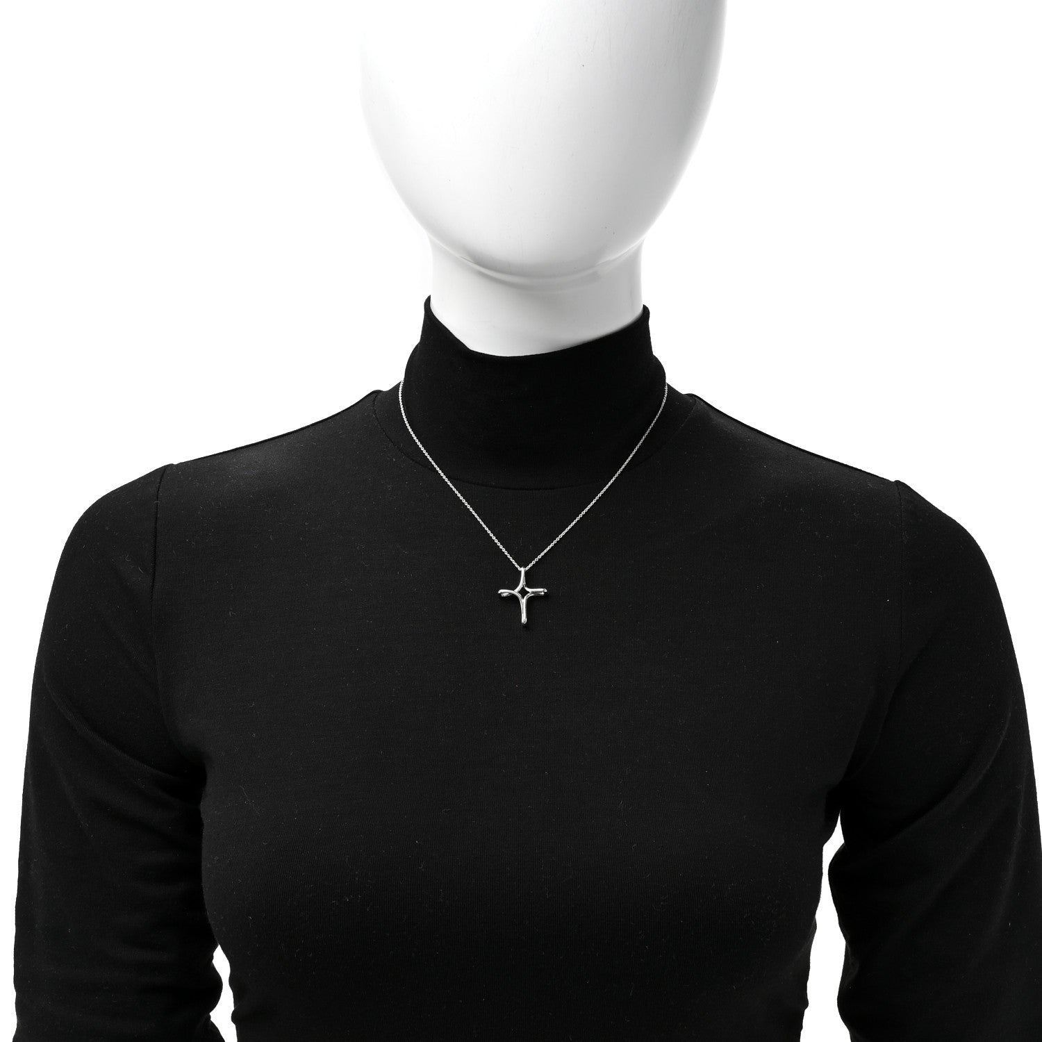 Tiffany Sterling Silver Elsa Peretti Infinity Cross Pendant Necklace 2 of 6