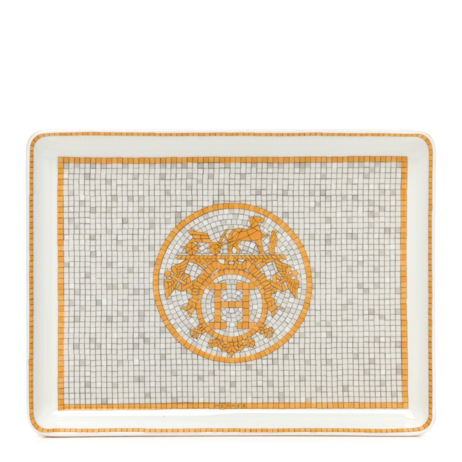 Hermes Porcelain Mosaique au 24 Gold Sushi Plate 1 of 7