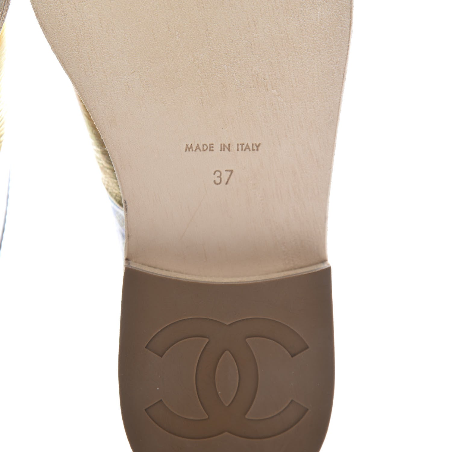 Chanel Metallic Goatskin Patent Calfskin Lizard Lace Up Loafers 37 Light Gold Black Multcolor 8 of 9