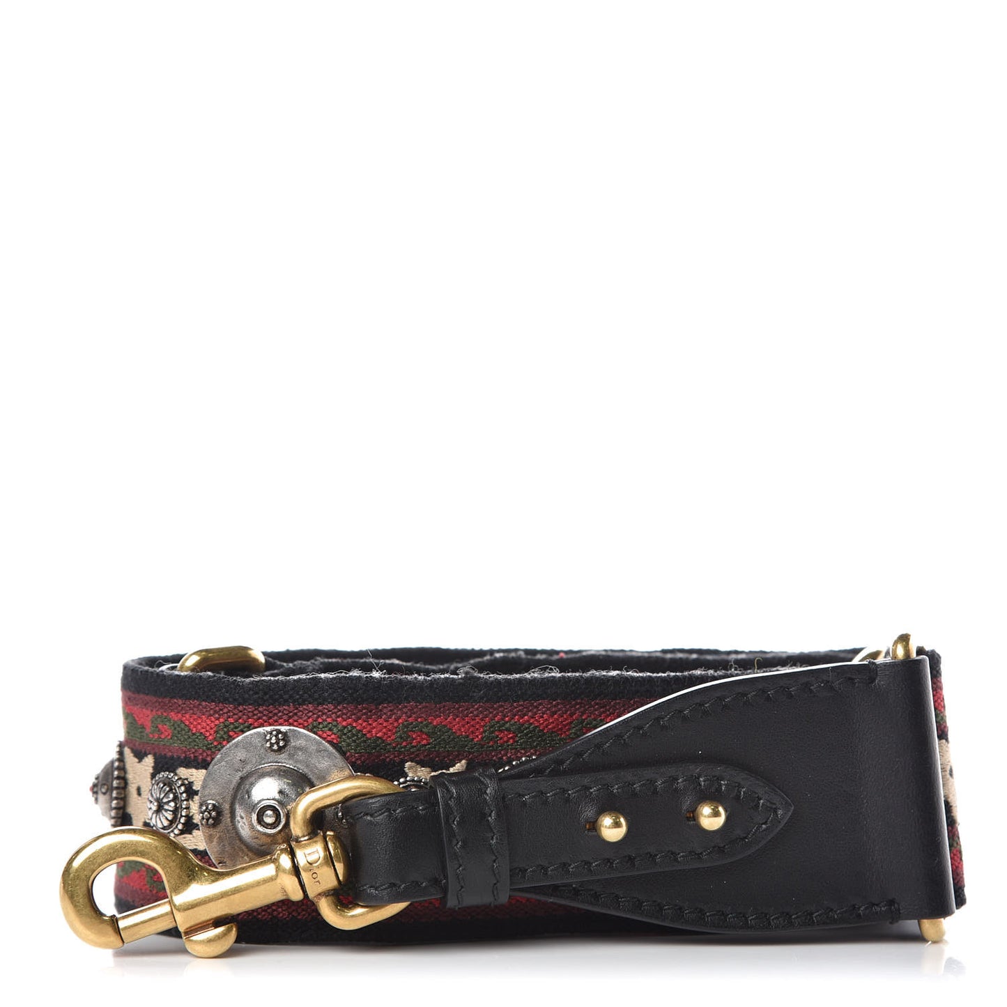 Canvas Embroidered Studded Bohemian Shoulder Strap Red