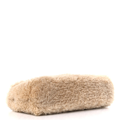 Saint Laurent Shearling Lambskin Quilted Sade Puffer Envelope Clutch Natural Beige 4 of 8