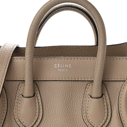 Celine Drummed Calfskin Nano Luggage Dune 8 of 12