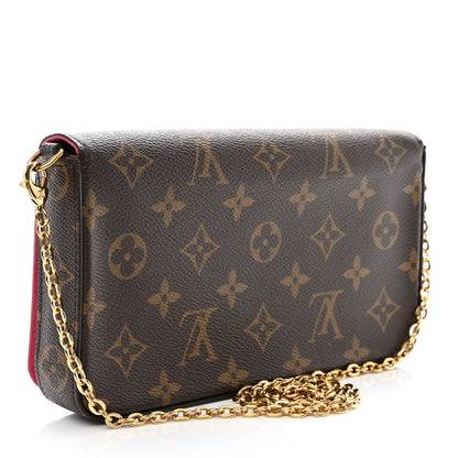 Louis Vuitton Monogram 2021 Christmas Animation Hollywood Pochette Felicie Chain Wallet Fuchsia 4 of 15