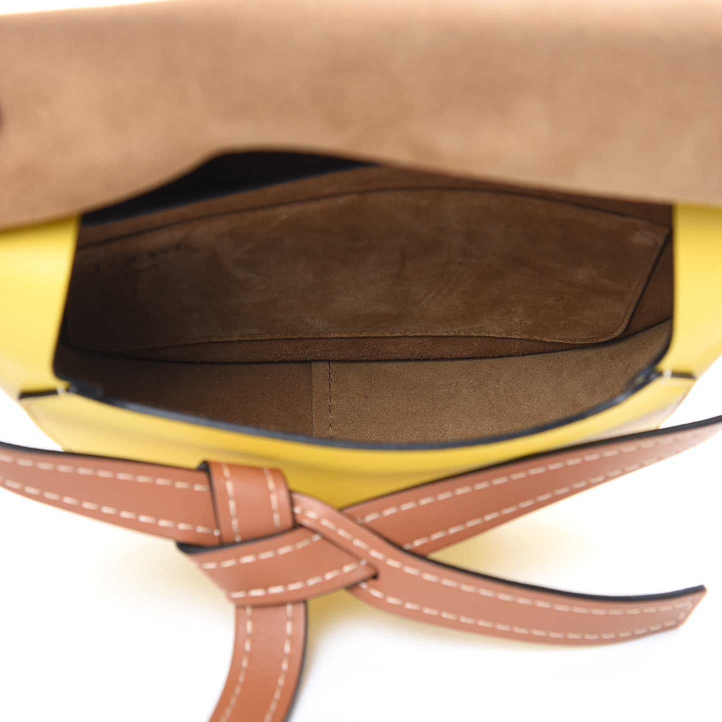 Calfskin Small Gate Crossbody Bag Mocca Yellow Pecan
