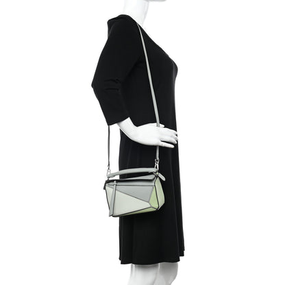 Loewe Calfskin Mini Puzzle Bag Ash Grey Light Celadon 2 of 9