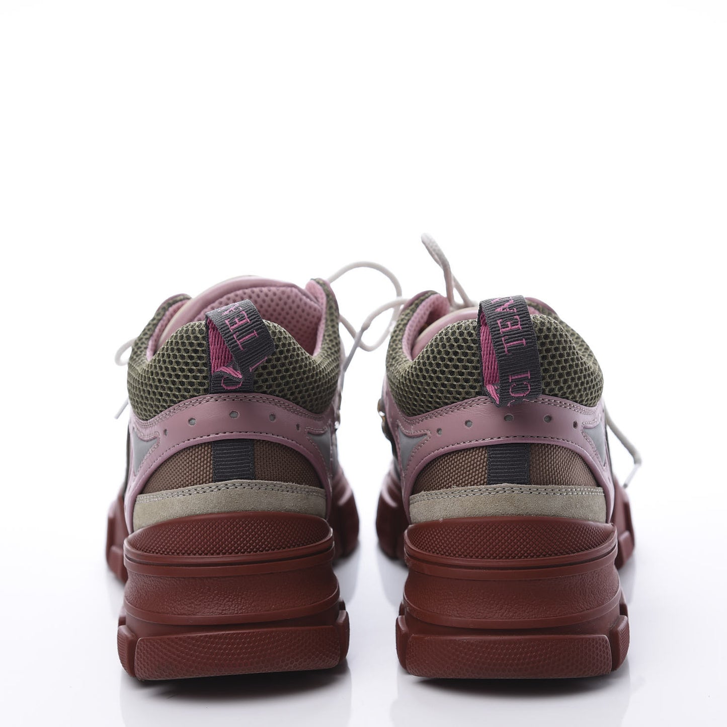 X SEGA Mesh Canvas Calfskin Womens Flashtrek Sneakers 39 Military Oatmeal Carmine Rose Ardesia