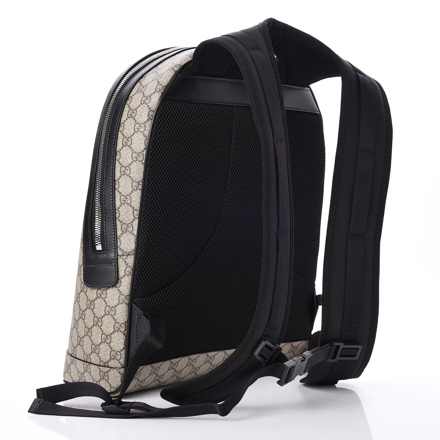 GG Supreme Monogram Web Dome Backpack Black