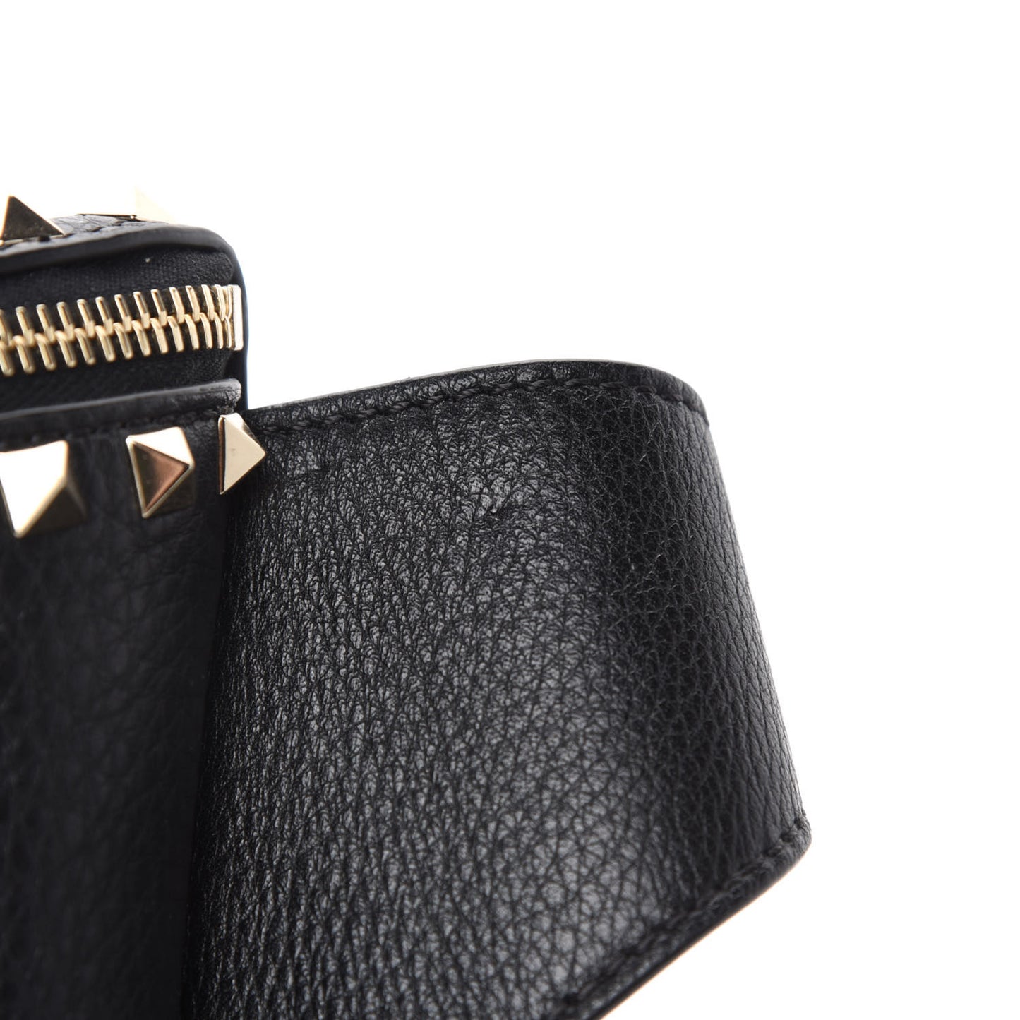 Grainy Calfskin Rockstud Belt Bag Black