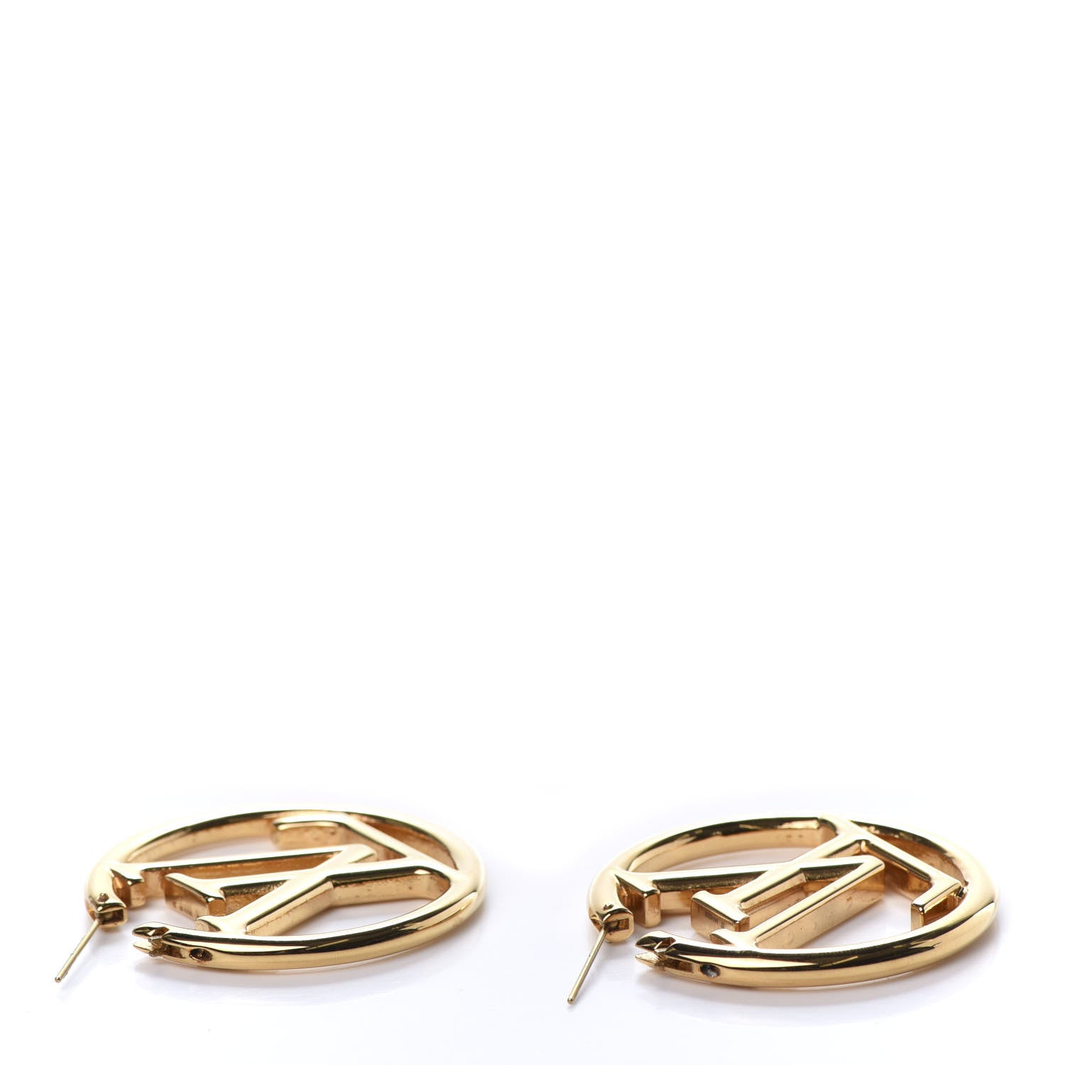 Louis Vuitton Metal Louise Hoop Earrings Gold 4 of 4