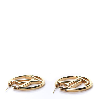 Louis Vuitton Metal Louise Hoop Earrings Gold 4 of 4