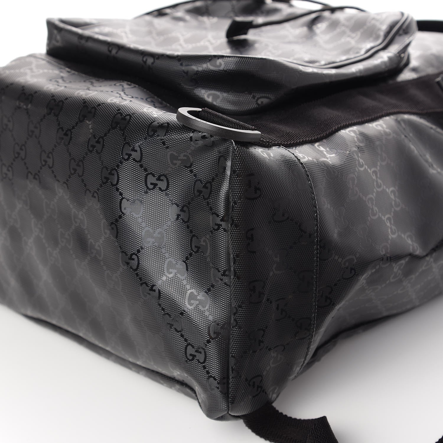 Gucci Imprime Monogram Large Interlocking G Double Buckle Backpack Black 6 of 14
