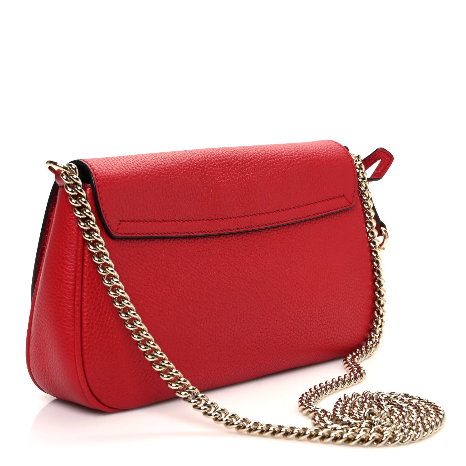 Gucci Pebbled Calfskin Medium Soho Flap Crossbody Vibrant Red 3 of 13