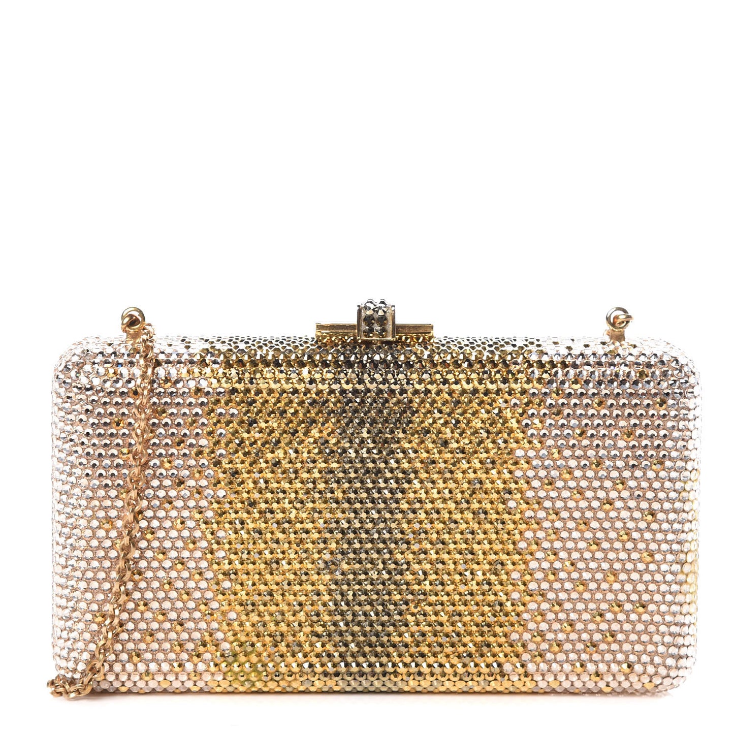 Swarovski Crystal Minaudiere Clutch Gold Silver
