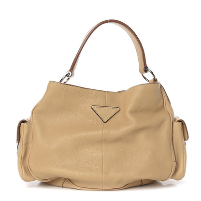 Prada Vitello Daino Buckle Shoulder Bag Sabbia 1 of 11