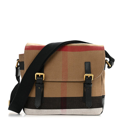 Burberry Canvas Mega Check Small Baildon Messenger Bag Black 1 of 11