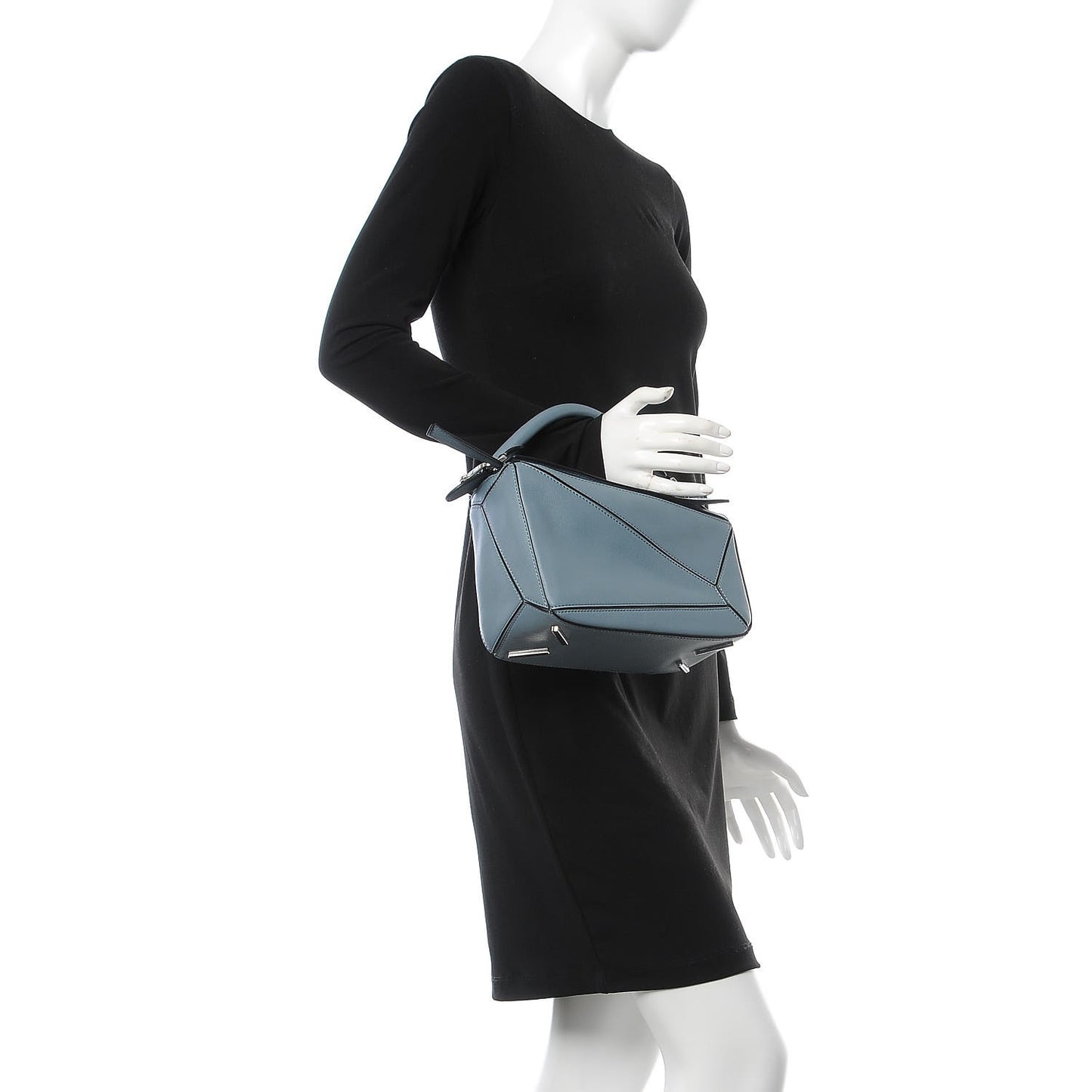 Calfskin Small Puzzle Shoulder Bag Light Blue