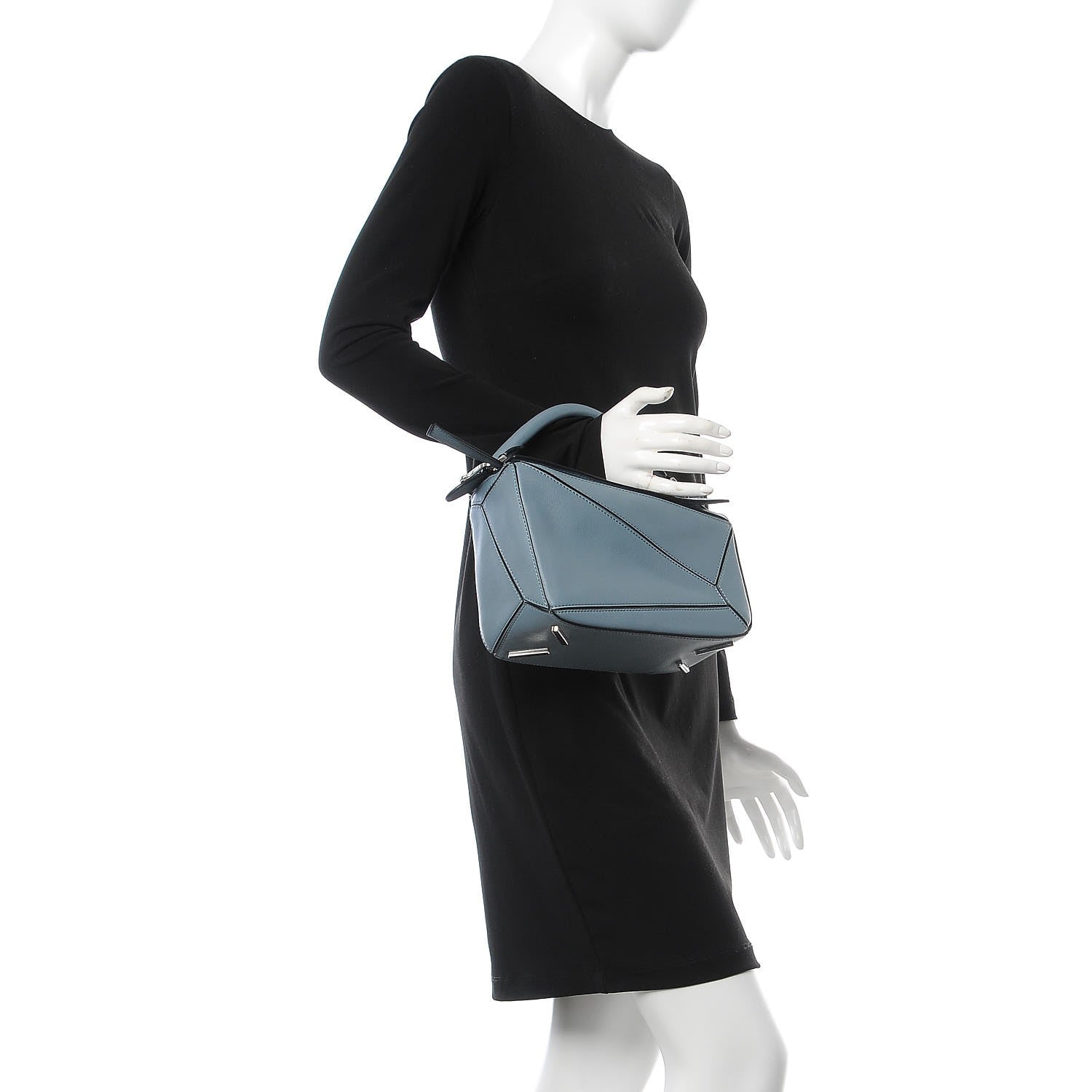 Loewe Calfskin Small Puzzle Shoulder Bag Light Blue 3 of 8