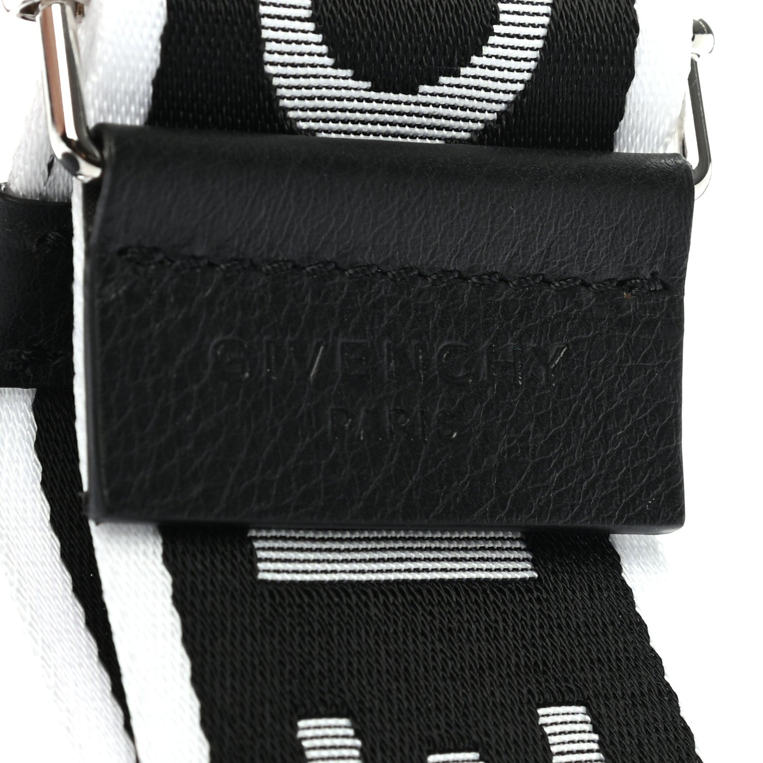 Givenchy Canvas Logo Bag Strap Black White 3 of 3