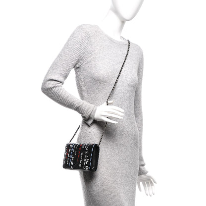 Chanel Lambskin Quilted Data Center Wallet On Chain WOC Black 2 of 8